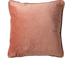 Dutch Decor FINN - Sierkussen 45x45 cm - velvet - effen kleur - Muted Clay - roze - Inclusief binnenkussen - Luxe kussens voor woonkamer & bank