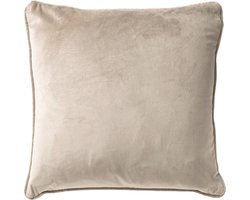 Dutch Decor FINN - Sierkussen 45x45 cm - velvet - effen kleur - Pumice Stone - beige - Inclusief binnenkussen
