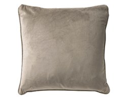 Dutch Decor FINN - Sierkussen 45x45 cm - velvet - effen kleur - taupe - Inclusief binnenkussen
