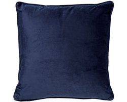 Dutch Decor FINN - Sierkussen 60x60 cm - velvet - effen kleur - Insignia Blue - donkerblauw - Inclusief binnenkussen - Luxe kussens voor woonkamer & bank