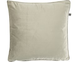 Dutch Decor FINN - Sierkussen 60x60 cm - velvet - effen kleur - Pumice Stone - beige - Inclusief binnenkussen
