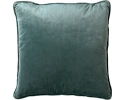 Dutch Decor FINN - Sierkussen 60x60 cm - velvet - effen kleur - Sagebrush Green - groen - Inclusief binnenkussen - Luxe kussens voor woonkamer & bank