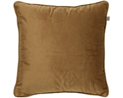 Dutch Decor FINN - Sierkussen 60x60 cm - velvet - effen kleur - Tobacco Brown - bruin - Inclusief binnenkussen