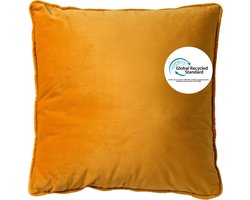 Dutch Decor FINNA - Kussenhoes 45x45 cm 100% gerecycled polyester - Eco Line collectie - Golden Glow - geel - met rits - zonder binnenkussen