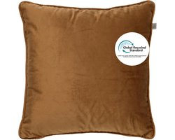 Dutch Decor FINNA - Kussenhoes 45x45 cm 100% gerecycled polyester - Eco Line collectie - Tobacco Brown - bruin - met rits - zonder binnenkussen