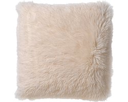 Dutch Decor FLUFFY - kussenhoes 60x60 cm - superzacht - XL kussenhoes - Snow White - wit - met rits - zonder binnenkussen