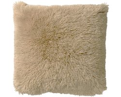 Dutch Decor FLUFFY - Sierkussen 45x45 cm - superzacht - effen kleur - Pumice Stone - beige - Inclusief binnenkussen - Luxe kussens voor woonkamer & bank