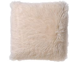 Dutch Decor FLUFFY - sierkussen 45x45 cm - superzacht - effen kleur - Snow White - wit - Inclusief binnenkussen_ - Luxe kussens voor woonkamer & bank