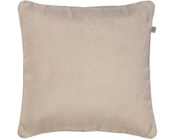 Dutch Decor HULTET - Sierkussen 45x45 cm - lichtroze stof - glanzende beige sierdraad - opvallende rits - Inclusief binnenkussen