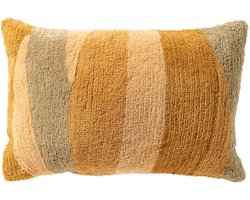 Dutch Decor IMME - kussenhoes 40x60 cm - organisch gestreept - Sponge - geel - met rits - zonder binnenkussen