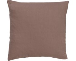 Dutch Decor JAMES - Kussenhoes 45x45 cm - duurzaam katoen – effen kleur - Driftwood - taupe - met rits - zonder binnenkussen