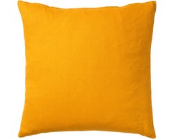 Dutch Decor JAMES - Kussenhoes 45x45 cm - duurzaam katoen - effen kleur - Golden Glow - geel - met rits - zonder binnenkussen