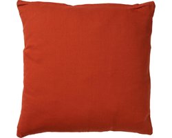 Dutch Decor JAMES - Kussenhoes 45x45 cm - duurzaam katoen - effen kleur - Potters Clay - oranje - met rits - zonder binnenkussen