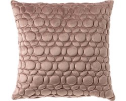 Dutch Decor KAISA - Kussenhoes 45x45 cm - 3D - print - effen kleur - Antler - roze - met rits - zonder binnenkussen