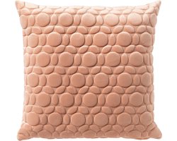 Dutch Decor KAISA - Kussenhoes 45x45 cm - 3D - print - effen kleur - Pink Sand - roze - met rits - zonder binnenkussen
