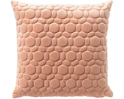 Dutch Decor KAISA - Sierkussen 45x45 cm - 3D - print - effen kleur - Pink Sand - roze - Inclusief binnenkussen - Luxe kussens voor woonkamer & bank
