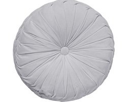 Dutch Decor - KAJA - sierkussen Ø40 cm - rond - velvet - Micro Chip - grijs