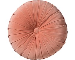 Dutch Decor - KAJA - Sierkussen rond velvet 40 cm - Muted Clay - roze