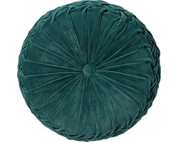 Dutch Decor - KAJA - Sierkussen rond velvet Ø40 cm - Sagebrush Green - groen