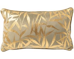 Dutch Decor KATJA - kussenhoes 30x50 cm - bladmotief - Sponge - groen - met rits - zonder binnenkussen