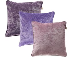 Dutch Decor Kussenset - set van 3 sierkussens inclusief binnenkussen - Lewy - Roze en Paars - 45x45 cm