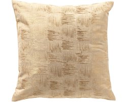 Dutch Decor LAMAR - sierkussen 45x45 cm - Bleached Sand - beige, goud - Inclusief binnenkussen - Luxe kussens voor woonkamer & bank