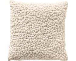 Dutch Decor LAURO - sierkussen 45x45 cm - Pristine - wit - Inclusief binnenkussen - Luxe kussens voor woonkamer & bank