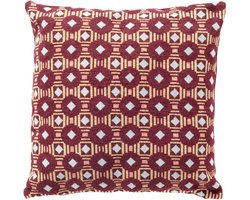 Dutch Decor LENNOX - sierkussen 45x45 cm - chenille - Maroon Banner - multicolour - Inclusief binnenkussen - Luxe kussens voor woonkamer & bank