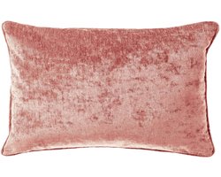 Dutch Decor LEWY - kussenhoes 30x50 cm - glansvelours - Old Rose - rose - met rits - zonder binnenkussen