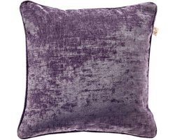 Dutch Decor LEWY - kussenhoes 60x60 cm - glansvelours - Mysterioso - paars - met rits - zonder binnenkussen