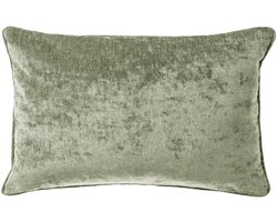Dutch Decor LEWY - sierkussen 30x50 cm - glansvelours - Green Milieu - groen - Inclusief binnenkussen - Luxe kussens voor woonkamer & bank
