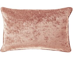 Dutch Decor LEWY - sierkussen 30x50 cm - glansvelours - Old Rose - roze - Inclusief binnenkussen - Luxe kussens voor woonkamer & bank