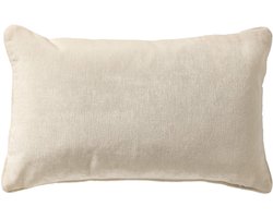 Dutch Decor LEWY - sierkussen 30x50 cm - glansvelours - Snow White - wit - Inclusief binnenkussen - Luxe kussens voor woonkamer & bank