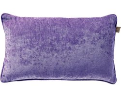 Dutch Decor LEWY - sierkussen 30x50 cm - glansvelours - Very Peri - paars - Inclusief binnenkussen - Luxe kussens voor woonkamer & bank