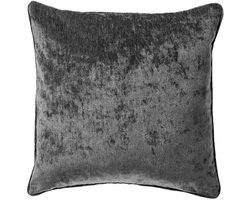 Dutch Decor LEWY - sierkussen 45x45 cm - glansvelours - Charcoal Gray - antraciet - Inclusief binnenkussen - Luxe kussens voor woonkamer & bank