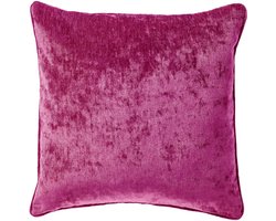 Dutch Decor LEWY - sierkussen 45x45 cm - glansvelours - Festival Fuchsia - roze - Inclusief binnenkussen - Luxe kussens voor woonkamer & bank