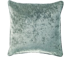 Dutch Decor LEWY - sierkussen 45x45 cm - glansvelours - Jadeite - groen - Inclusief binnenkussen - Luxe kussens voor woonkamer & bank