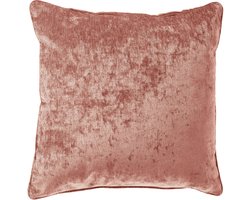 Dutch Decor LEWY - sierkussen 45x45 cm - glansvelours - Muted Clay - roze - Inclusief binnenkussen - Luxe kussens voor woonkamer & bank