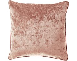 Dutch Decor LEWY - sierkussen 45x45 cm - glansvelours - Old Rose - roze - Inclusief binnenkussen - Luxe kussens voor woonkamer & bank