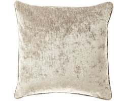 Dutch Decor LEWY - sierkussen 45x45 cm - glansvelours - Pumice Stone - beige - Inclusief binnenkussen - Luxe kussens voor woonkamer & bank