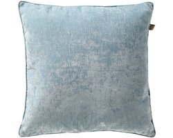 Dutch Decor LEWY - sierkussen 60x60 cm - glansvelours - groot formaat - Sterling Blue - blauw - Inclusief binnenkussen - Luxe kussens voor woonkamer & bank