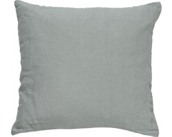 Dutch Decor LINN - Kussenhoes 45x45 cm - 100% linnen - effen kleur - Jadeite - lichtgroen - met rits - zonder binnenkussen