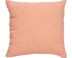 Dutch Decor LINN - Kussenhoes 45x45 cm - 100% linnen - effen kleur - Muted Clay - roze - met rits - zonder binnenkussen