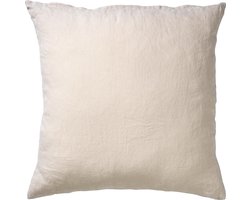 Dutch Decor LINN - Kussenhoes 45x45 cm - 100% linnen - effen kleur - Pumice Stone - beige - met rits - zonder binnenkussen