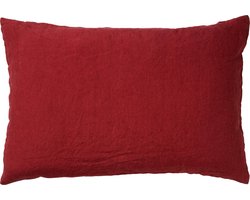 Dutch Decor LINN - Sierkussen 40x60 cm - 100% linnen - Merlot - rood - Inclusief binnenkussen - Luxe kussens voor woonkamer & bank