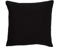 Dutch Decor LINN - Sierkussen 45x45 cm - 100% linnen - effen kleur - Raven - zwart - Inclusief binnenkussen - Luxe kussens voor woonkamer & bank