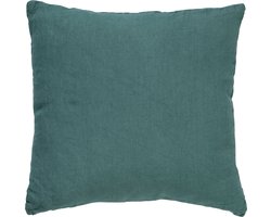 Dutch Decor LINN - Sierkussen 45x45 cm - 100% linnen - effen kleur - Sagebrush Green - groen - Inclusief binnenkussen - Luxe kussens voor woonkamer & bank