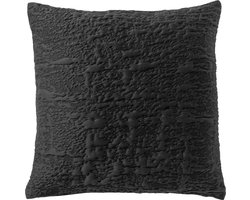 Dutch Decor LYLA - Kussenhoes 45x45 cm - 3D - effen print - Raven - zwart - met rits - zonder binnenkussen