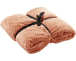 Dutch Decor - MARA - plaid 150x200 cm - superzachte deken - zigzagpatroon - Muted Clay - roze