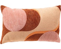 Dutch Decor MARLE - sierkussen 30x50 cm - organisch patroon - Muted Clay - roze, oranje, beige - Inclusief binnenkussen - Luxe kussens voor woonkamer & bank